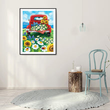 Load image into Gallery viewer, Sunflower &amp; Car 40x50cm(canvas) full square drill diamond painting
