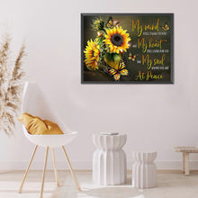 Load image into Gallery viewer, Sunflower &amp; Letters 60x50cm(canvas) full round drill diamond painting
