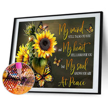 Load image into Gallery viewer, Sunflower &amp; Letters 60x50cm(canvas) full round drill diamond painting
