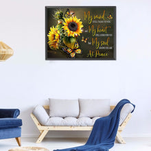 Load image into Gallery viewer, Sunflower &amp; Letters 60x50cm(canvas) full round drill diamond painting
