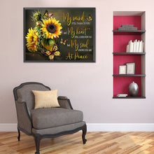 Load image into Gallery viewer, Sunflower &amp; Letters 60x50cm(canvas) full round drill diamond painting
