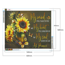 Load image into Gallery viewer, Sunflower &amp; Letters 60x50cm(canvas) full round drill diamond painting
