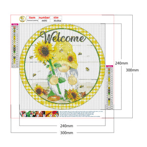 Sunflower Goblin 30x30cm(canvas) full round drill diamond painting