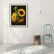 Load image into Gallery viewer, Sunflower &amp; Butterfly 30x40cm(canvas) full square drill diamond painting
