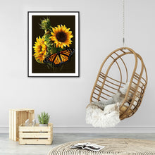 Load image into Gallery viewer, Sunflower &amp; Butterfly 30x40cm(canvas) full square drill diamond painting
