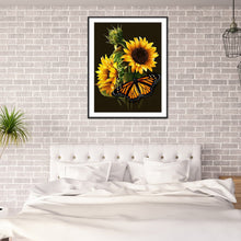 Load image into Gallery viewer, Sunflower &amp; Butterfly 30x40cm(canvas) full square drill diamond painting
