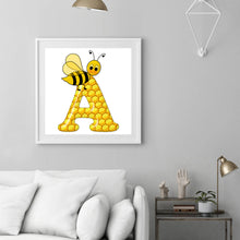 Load image into Gallery viewer, Bee Alphabet 30x30cm(canvas) full round drill diamond painting
