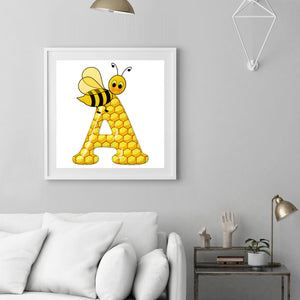 Bee Alphabet 30x30cm(canvas) full round drill diamond painting