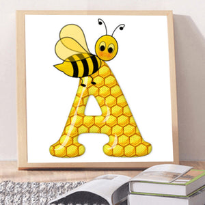 Bee Alphabet 30x30cm(canvas) full round drill diamond painting