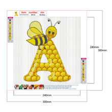 Load image into Gallery viewer, Bee Alphabet 30x30cm(canvas) full round drill diamond painting
