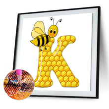 Load image into Gallery viewer, Bee Alphabet 30x30cm(canvas) full round drill diamond painting
