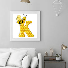 Load image into Gallery viewer, Bee Alphabet 30x30cm(canvas) full round drill diamond painting
