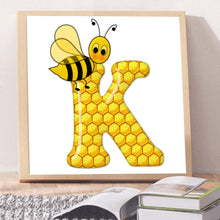 Load image into Gallery viewer, Bee Alphabet 30x30cm(canvas) full round drill diamond painting
