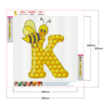 Load image into Gallery viewer, Bee Alphabet 30x30cm(canvas) full round drill diamond painting
