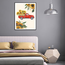 Load image into Gallery viewer, Sunflower Red Car 30x40cm(canvas) full round drill diamond painting
