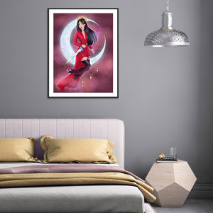 Disney Princess On The Moon 50x60cm(canvas) full round drill diamond painting