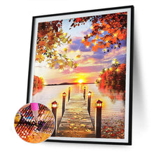 Load image into Gallery viewer, Seaside Wooden Bridge 50x60cm(canvas) full square drill diamond painting
