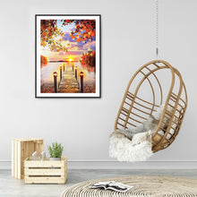 Load image into Gallery viewer, Seaside Wooden Bridge 50x60cm(canvas) full square drill diamond painting
