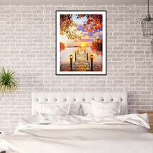 Load image into Gallery viewer, Seaside Wooden Bridge 50x60cm(canvas) full square drill diamond painting
