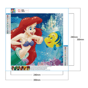 Mermaid Princess 30x30cm(canvas) full round drill diamond painting