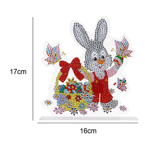 Diamond Painting Ornaments Easter Bunny DIY Crystal Table Crafts (CB027)