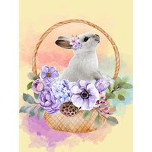 Load image into Gallery viewer, Flower Basket Rabbit 30x40cm(canvas) full round drill diamond painting
