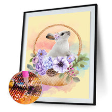 Load image into Gallery viewer, Flower Basket Rabbit 30x40cm(canvas) full round drill diamond painting
