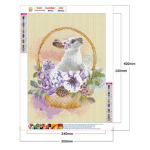 Load image into Gallery viewer, Flower Basket Rabbit 30x40cm(canvas) full round drill diamond painting
