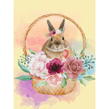 Load image into Gallery viewer, Flower Basket Rabbit 30x40cm(canvas) full round drill diamond painting
