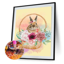 Load image into Gallery viewer, Flower Basket Rabbit 30x40cm(canvas) full round drill diamond painting
