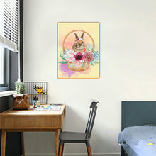 Load image into Gallery viewer, Flower Basket Rabbit 30x40cm(canvas) full round drill diamond painting
