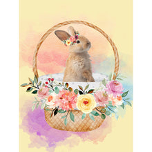 Load image into Gallery viewer, Flower Basket Rabbit 30x40cm(canvas) full round drill diamond painting
