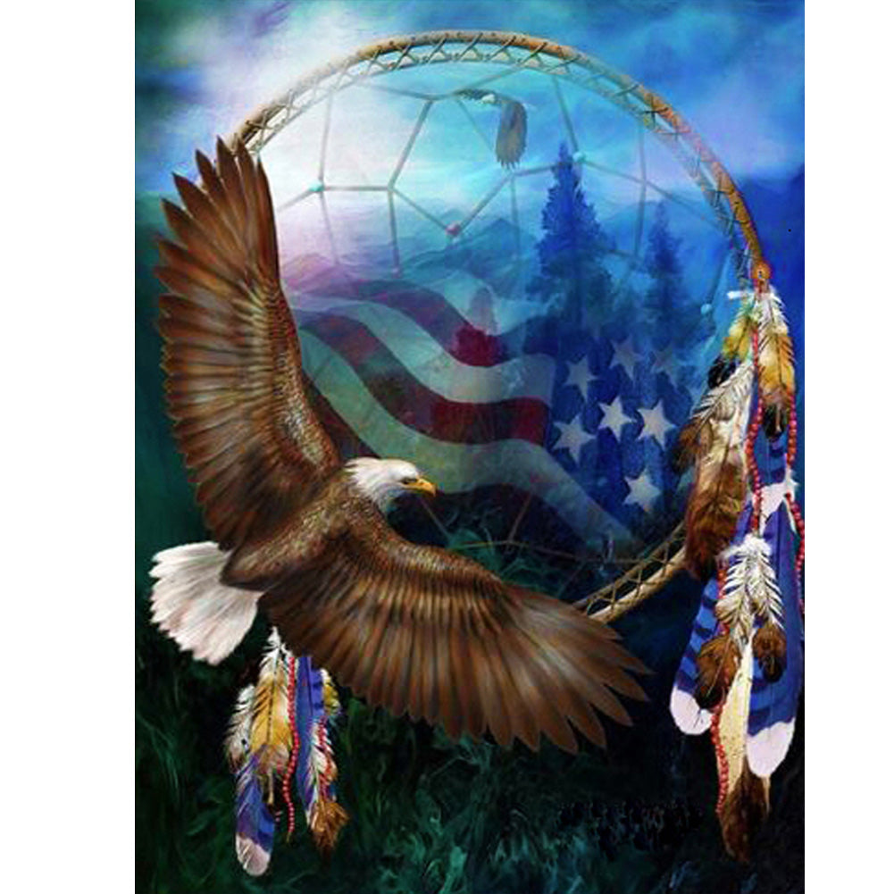 Eagle Banner 30x40cm(canvas) full round drill diamond painting