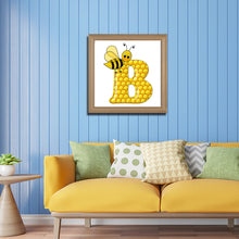 Load image into Gallery viewer, Bee Letter B 30x30cm(canvas) full round drill diamond painting
