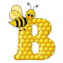 Load image into Gallery viewer, Bee Letter B 30x30cm(canvas) full round drill diamond painting
