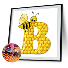 Load image into Gallery viewer, Bee Letter B 30x30cm(canvas) full round drill diamond painting
