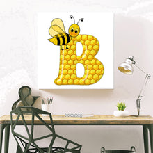 Load image into Gallery viewer, Bee Letter B 30x30cm(canvas) full round drill diamond painting
