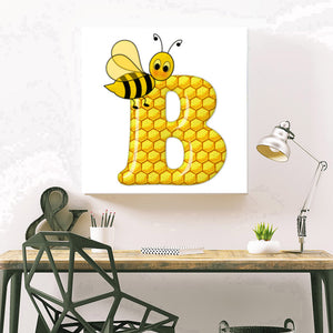 Bee Letter B 30x30cm(canvas) full round drill diamond painting