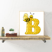 Load image into Gallery viewer, Bee Letter B 30x30cm(canvas) full round drill diamond painting
