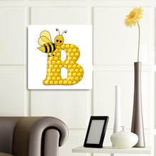 Load image into Gallery viewer, Bee Letter B 30x30cm(canvas) full round drill diamond painting
