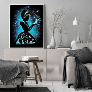 Silhouette Disney Princess 40x50cm(canvas) full round drill diamond painting