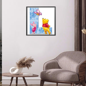 Winnie The Pooh Letter L 40x40cm(canvas) full round drill diamond painting