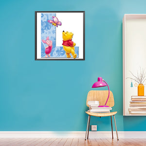 Winnie The Pooh Letter L 40x40cm(canvas) full round drill diamond painting