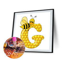 Load image into Gallery viewer, Bee Letter G 30x30cm(canvas) full round drill diamond painting
