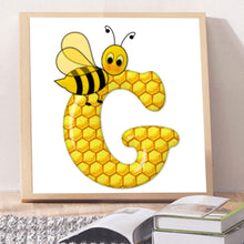 Load image into Gallery viewer, Bee Letter G 30x30cm(canvas) full round drill diamond painting
