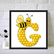 Load image into Gallery viewer, Bee Letter G 30x30cm(canvas) full round drill diamond painting
