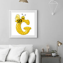 Load image into Gallery viewer, Bee Letter G 30x30cm(canvas) full round drill diamond painting
