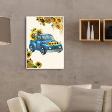 Load image into Gallery viewer, Sunflower Car 30x40cm(canvas) full round drill diamond painting
