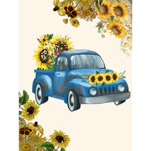 Load image into Gallery viewer, Sunflower Car 30x40cm(canvas) full round drill diamond painting
