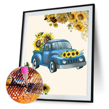 Load image into Gallery viewer, Sunflower Car 30x40cm(canvas) full round drill diamond painting
